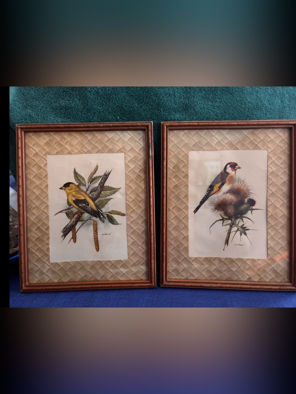 Vintage P.H. Gonner Bird Print 1960's Wood Plaques Retro Wall Art Collectible